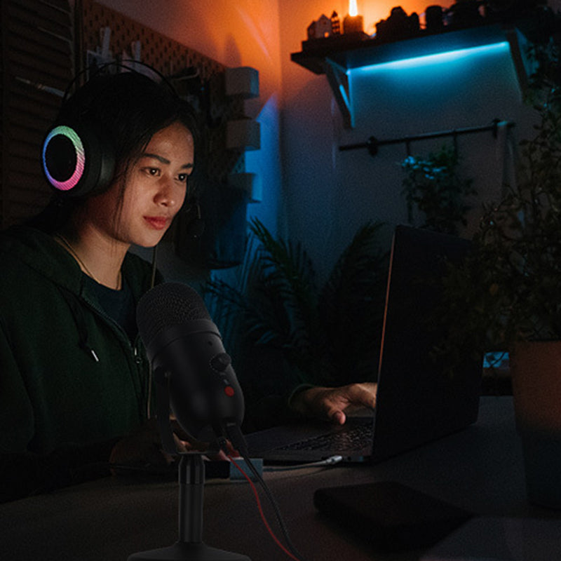 USB Condenser Microphone Cardiod Pickup Studio Recording Mic for PC Computer Streaming with Volume Control/One Key Mute USB Condenser Microphone Cardiod Pickup Studio Recording Mic for PC Computer Streaming with Volume Control/One Key Mute